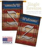 Patriotic Z Initial - Patriotic Americana Vertical Impressions Decorative Flags HG130130 Made In USA