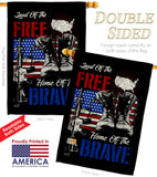 Home Of The Brave - Patriotic Americana Vertical Impressions Decorative Flags HG137159 Made In USA