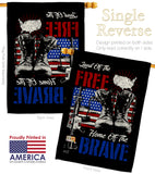 Home Of The Brave - Patriotic Americana Vertical Impressions Decorative Flags HG137159 Made In USA