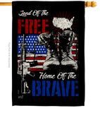 Home Of The Brave - Patriotic Americana Vertical Impressions Decorative Flags HG137159 Made In USA