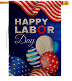 Labor Day Balloon - Patriotic Americana Vertical Impressions Decorative Flags HG137567 Made In USA