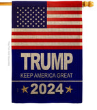 Trump 2024 - Patriotic Americana Vertical Impressions Decorative Flags HG170081 Made In USA