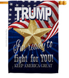 Trump Fight For You - Patriotic Americana Vertical Impressions Decorative Flags HG170132 Made In USA