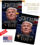 Trump Ready for Fight - Patriotic Americana Vertical Impressions Decorative Flags HG170134 Made In USA