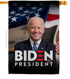 Biden President 2020 - Patriotic Americana Vertical Impressions Decorative Flags HG170136 Made In USA