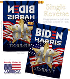 Biden Harris 46 - Patriotic Americana Vertical Impressions Decorative Flags HG170159 Made In USA