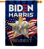 Biden Harris 46 - Patriotic Americana Vertical Impressions Decorative Flags HG170159 Made In USA