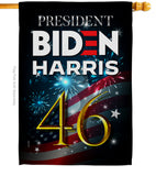 President 46 Biden - Patriotic Americana Vertical Impressions Decorative Flags HG170160 Made In USA