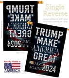 Make America Great Again 2024 - Patriotic Americana Vertical Impressions Decorative Flags HG170179 Made In USA