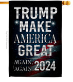 Make America Great Again 2024 - Patriotic Americana Vertical Impressions Decorative Flags HG170179 Made In USA