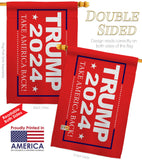 Trump Take America Back 2024 - Patriotic Americana Vertical Impressions Decorative Flags HG170180 Made In USA