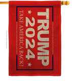 Trump Take America Back 2024 - Patriotic Americana Vertical Impressions Decorative Flags HG170180 Made In USA