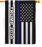 Trump 2024 Thin Blue Line - Patriotic Americana Vertical Impressions Decorative Flags HG170182 Made In USA