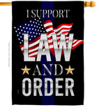 Support Law and Order - Patriotic Americana Vertical Impressions Decorative Flags HG170187 Made In USA