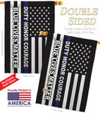 Honor Blue Live - Patriotic Americana Vertical Impressions Decorative Flags HG170207 Made In USA