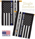 Honor Blue Live - Patriotic Americana Vertical Impressions Decorative Flags HG170207 Made In USA