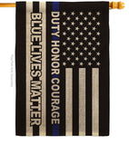 Honor Blue Live - Patriotic Americana Vertical Impressions Decorative Flags HG170207 Made In USA