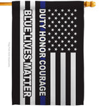 Honor Blue Live - Patriotic Americana Vertical Impressions Decorative Flags HG170207 Made In USA