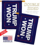 Trump Won - Patriotic Americana Vertical Impressions Decorative Flags HG170223 Made In USA