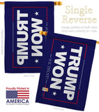 Trump Won - Patriotic Americana Vertical Impressions Decorative Flags HG170223 Made In USA