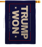 Trump Won - Patriotic Americana Vertical Impressions Decorative Flags HG170223 Made In USA