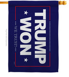 Trump Won - Patriotic Americana Vertical Impressions Decorative Flags HG170223 Made In USA