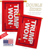 Trump Won Trust - Patriotic Americana Vertical Impressions Decorative Flags HG170224 Made In USA