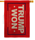 Trump Won Trust - Patriotic Americana Vertical Impressions Decorative Flags HG170224 Made In USA