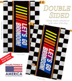 Race Let's Go Brandon - Patriotic Americana Horizontal Impressions Decorative Flags HG170247 Made In USA