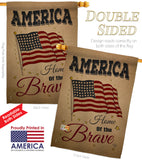 America Home of the Brave - Patriotic Americana Vertical Impressions Decorative Flags HG191083 Made In USA