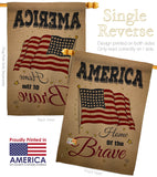 America Home of the Brave - Patriotic Americana Vertical Impressions Decorative Flags HG191083 Made In USA