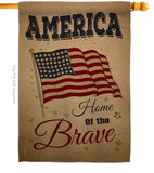 America Home of the Brave - Patriotic Americana Vertical Impressions Decorative Flags HG191083 Made In USA