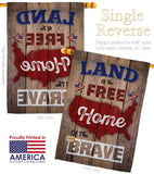 Land of the Free, Home of the Brave - Patriotic Americana Vertical Impressions Decorative Flags HG191110 Made In USA