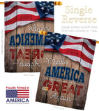 Proud to Make America Great Again - Patriotic Americana Vertical Impressions Decorative Flags HG191189 Made In USA