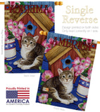 America Proud Kitten Cat - Patriotic Americana Vertical Impressions Decorative Flags HG191215 Made In USA