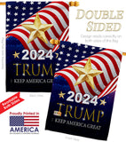 2024 Trump Keep America Great - Patriotic Americana Vertical Impressions Decorative Flags HG192181 Made In USA