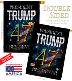 Trump 47 Best Ever - Patriotic Americana Vertical Impressions Decorative Flags HG192325 Made In USA