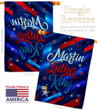 Martin Luther King - Patriotic Americana Vertical Impressions Decorative Flags HG192383 Made In USA