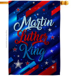 Martin Luther King - Patriotic Americana Vertical Impressions Decorative Flags HG192383 Made In USA