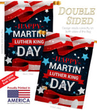 Happy Martin Luther King Day - Patriotic Americana Vertical Impressions Decorative Flags HG192386 Made In USA