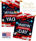 Happy Martin Luther King Day - Patriotic Americana Vertical Impressions Decorative Flags HG192386 Made In USA