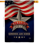 Memorial Day Star - Patriotic Americana Vertical Impressions Decorative Flags HG192546 Made In USA