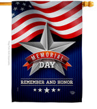 Memorial Day Star - Patriotic Americana Vertical Impressions Decorative Flags HG192546 Made In USA