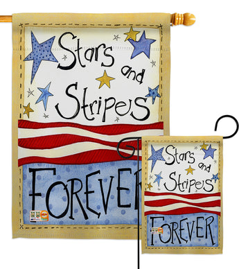 Stars & Stripes - Patriotic Americana Vertical Impressions Decorative Flags HG111005 Made In USA