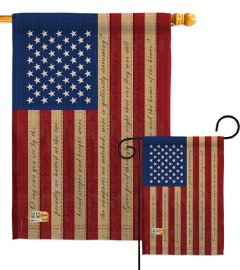 Star Spangled - Patriotic Americana Vertical Impressions Decorative Flags HG111050 Made In USA