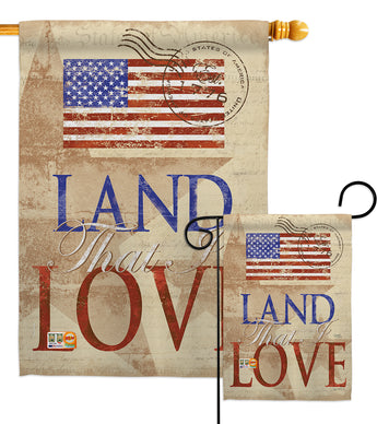 Land That I Love - Patriotic Americana Vertical Impressions Decorative Flags HG111054 Made In USA