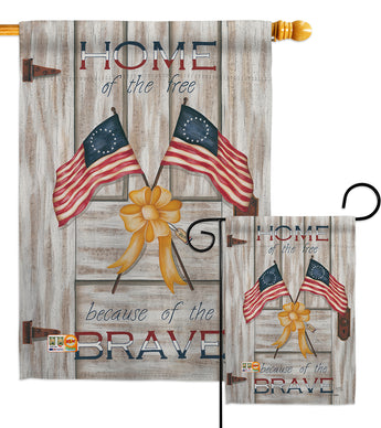 Home of the Free - Patriotic Americana Vertical Impressions Decorative Flags HG111055 Made In USA