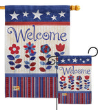 Welcome Patriotic - Patriotic Americana Vertical Impressions Decorative Flags HG111056 Made In USA