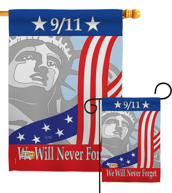 September 11th - Patriotic Americana Vertical Impressions Decorative Flags HG111060 Made In USA