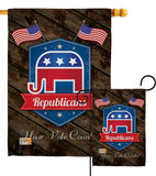 Republicans - Patriotic Americana Vertical Impressions Decorative Flags HG111071 Made In USA